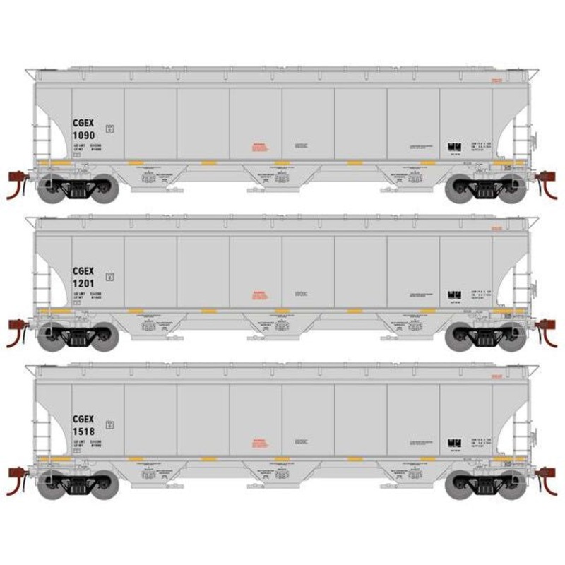 Athearn Genesis G1077 HO Scale Trinity 5161 Covered Hopper Cargill CGEX 3-Pack #1