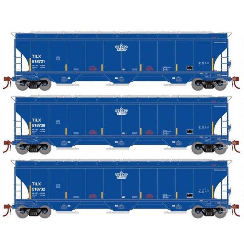 Athearn Genesis G1085 HO Scale Trinity 5161 Covered Hopper Trinity Leasing TILX 3-Pack #1
