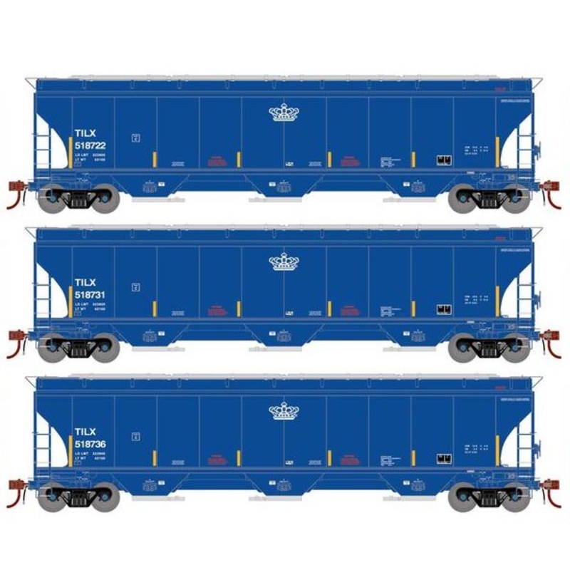 Athearn Genesis G1144 HO Scale Trinity 5161 Covered Hopper Trinity Leasing TILX 3-Pack #2