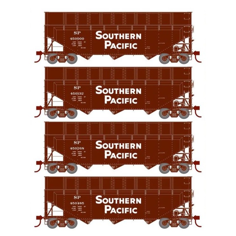 Athearn RTR 1284 HO Scale 40' Woodchip Hopper w/Load Southern Pacific SP 4-Pack #1