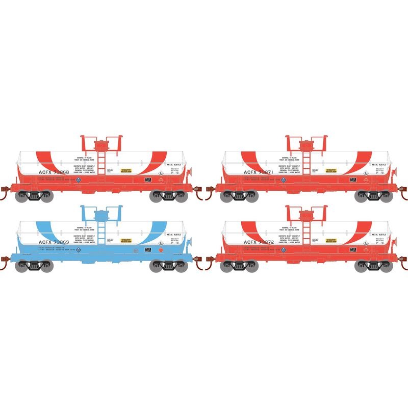 Athearn RTR 1294 HO Scale Chemical Tank Car American Car & Foundry ACFX 4-Pack