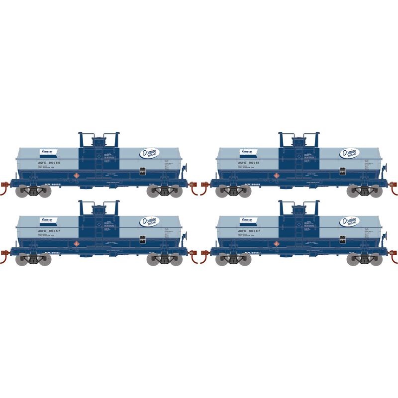 Athearn RTR 1305 HO Scale Chemical Tank Domino Sugar ACFX 4-Pack