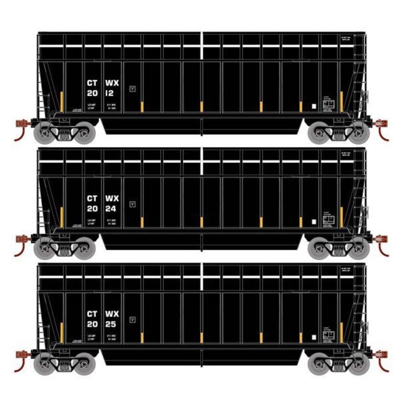 Athearn RTR 1381 HO Scale Bathtub Gondola w/Extended Side Conshohocken Rail CTWX 3-Pack #1