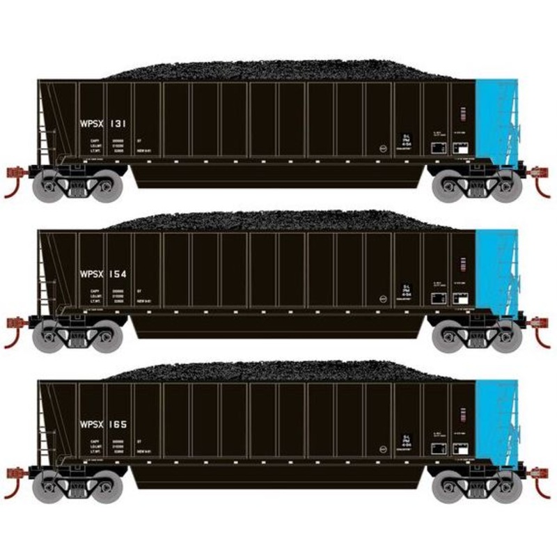 Athearn RTR 1393 HO Scale Bathtub Gondola w/Load Wisconsin Public Service WPSX 3-Pack #1