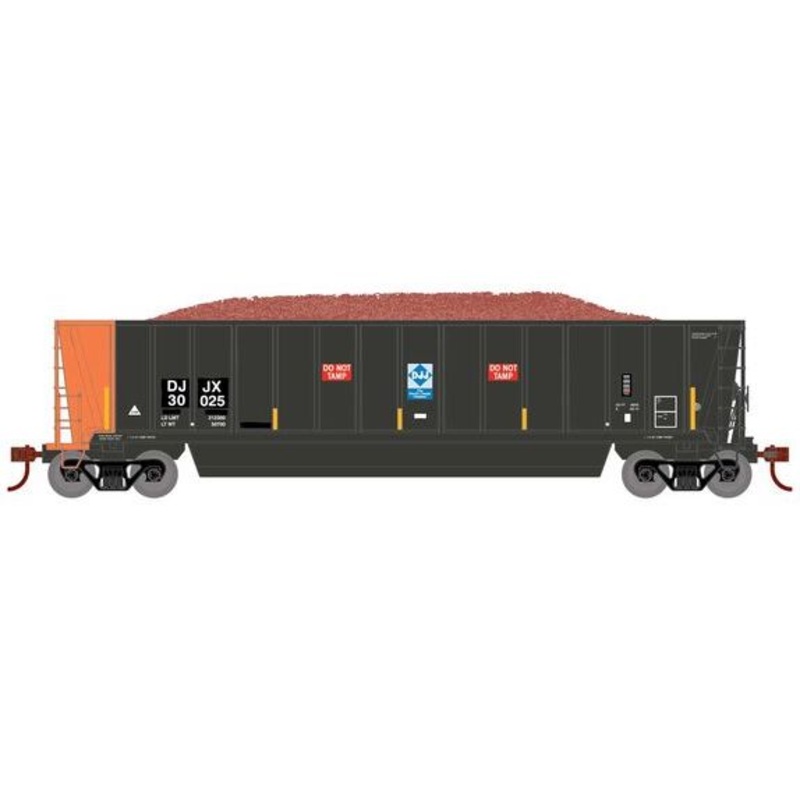 Athearn RTR 1399 HO Scale Bathtub Gondola w/Load David J Joseph DJJX 30095 Primed for Grime