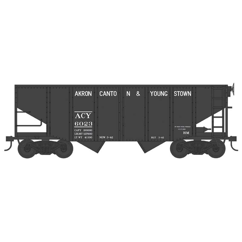 Bowser 43067 HO Scale 55 Ton Fishbelly Hopper Akron, Canton and Youngstown AC&Y 6023