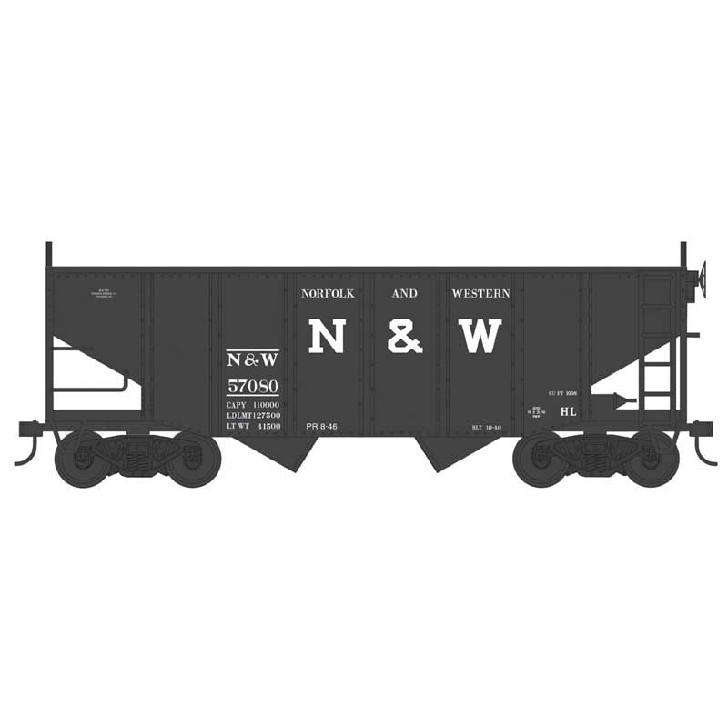 Bowser 43080 HO Scale 55 Ton Fishbelly Hopper Norfolk & Western N&W 57211