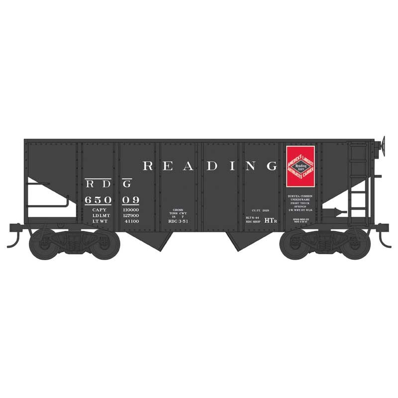 Bowser 43085 HO Scale 55 Ton Fishbelly Hopper Reading RDG 65009