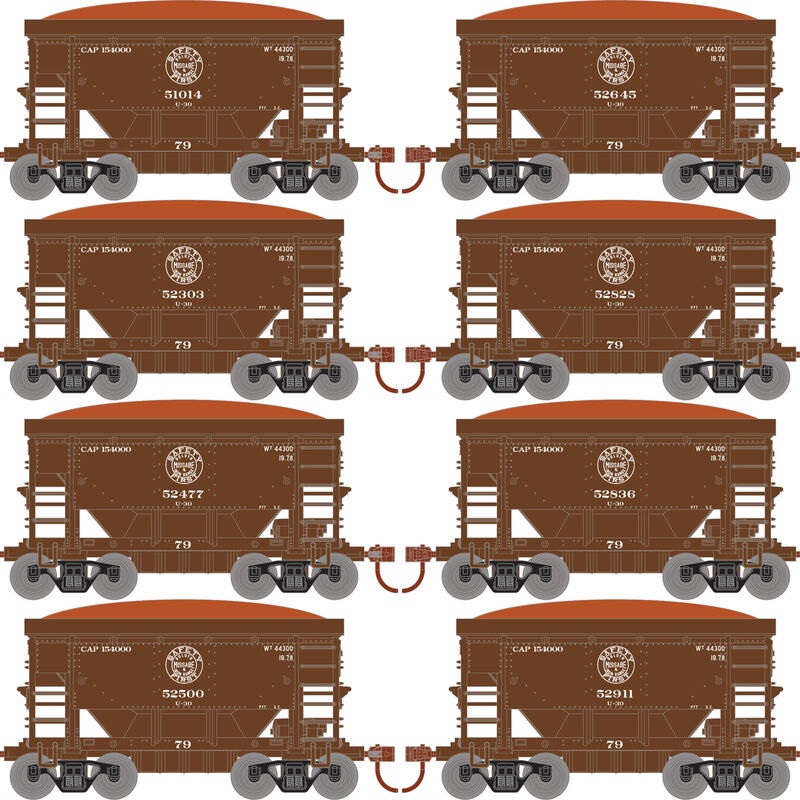 Roundhouse 1164 24' Ore Car w/Load Duluth, Missabe & Iron Range DM&IR 8-Pack #3