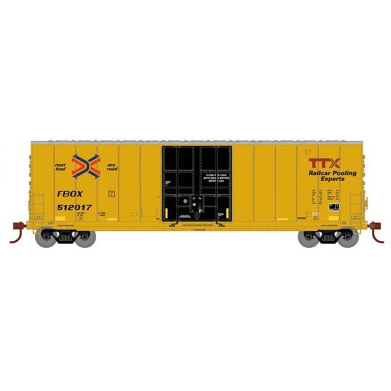 Roundhouse 1182 HO Scale 50' High Cube Smooth Side Box Car TTX FBOX 512017
