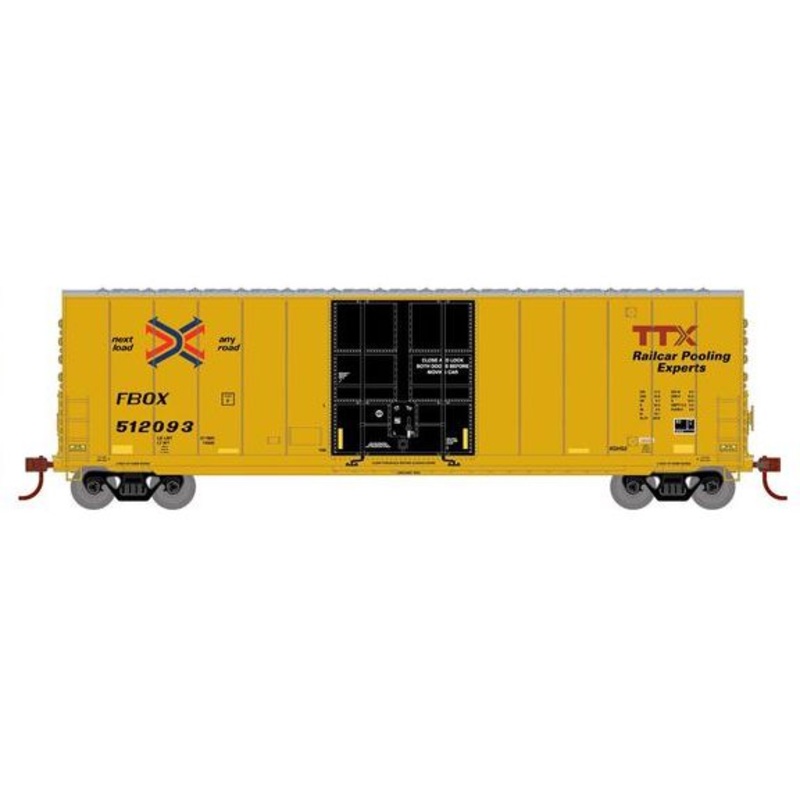 Roundhouse 1184 HO Scale 50' High Cube Smooth Side Box Car TTX FBOX 512093