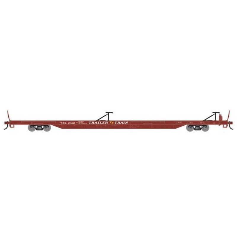Athearn RTR 1542 HO Scale 85' TOFC Flatcar Trailer Train TTX 473647 (Brown)
