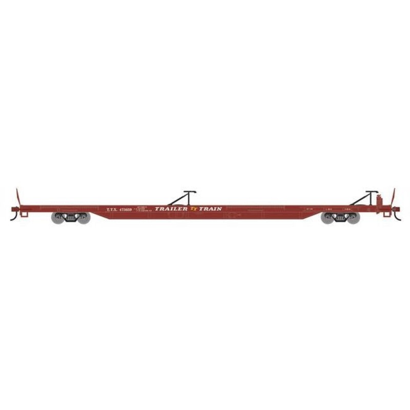 Athearn RTR 1544 HO Scale 85' TOFC Flatcar Trailer Train TTX 473659 (Brown)