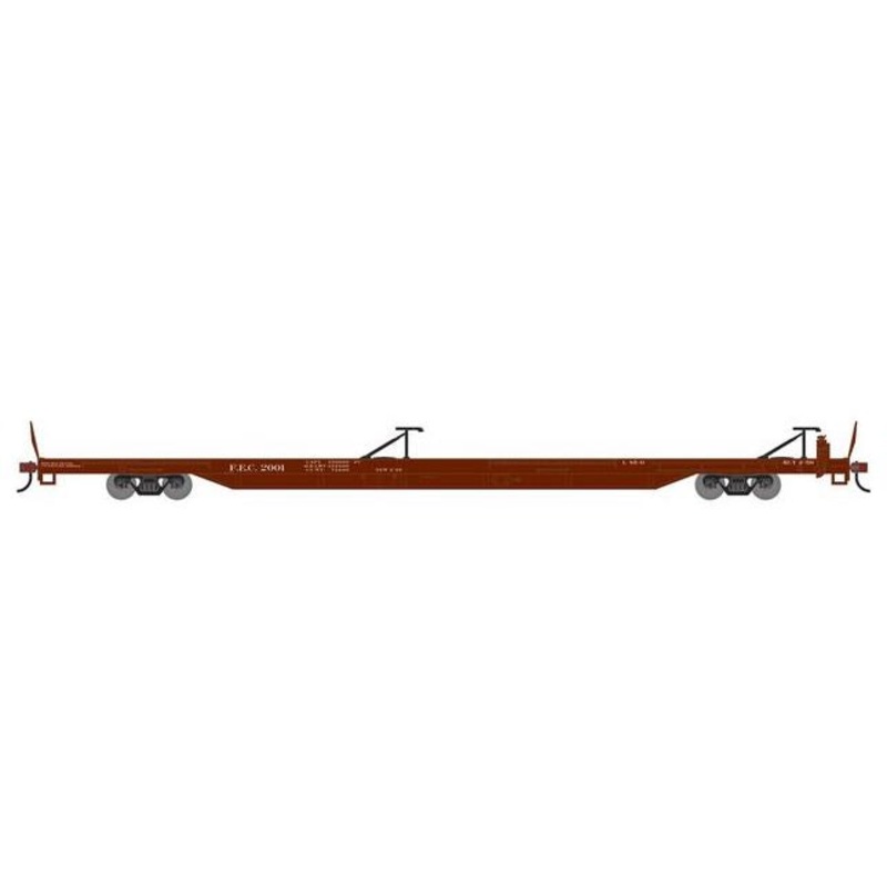 Athearn RTR 1554 HO Scale 85' TOFC Flatcar Florida East Coast FEC 2001