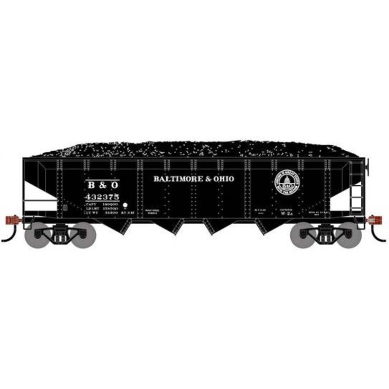 Athearn RTR 1572 HO Scale 40' 4-Bay Offset Hopper W/Load Baltimore & Ohio B&O 432375