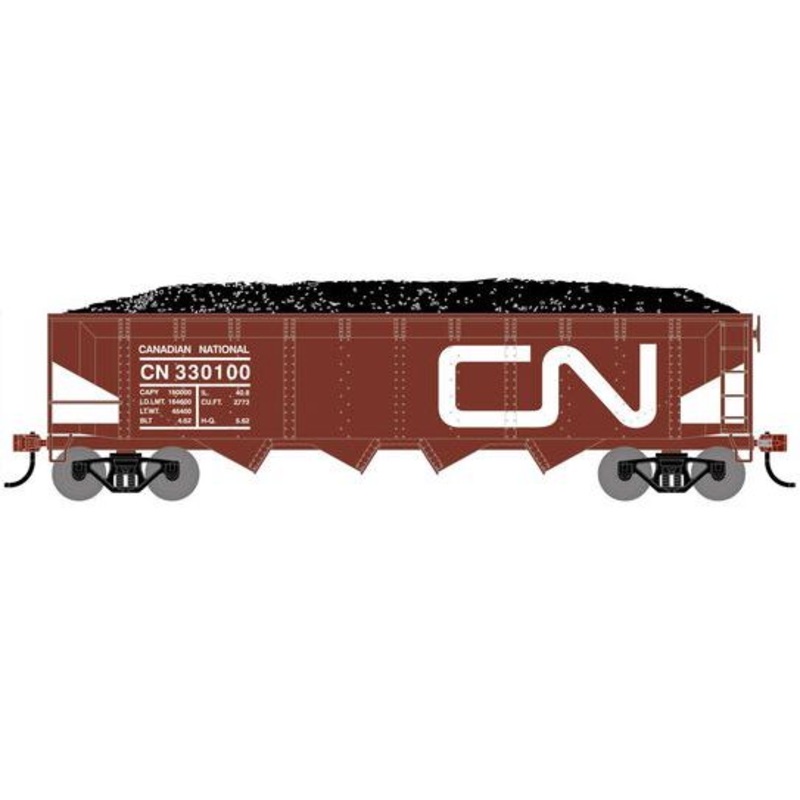 Athearn RTR 1575 HO Scale 40' 4-Bay Offset Hopper W/Load Canadian National CN 330100