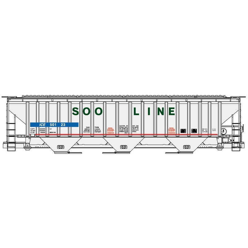 Accurail 81571 HO Scale 4750 Covered Hopper Kit 3 ICE Ex-SOO Line Single Car
