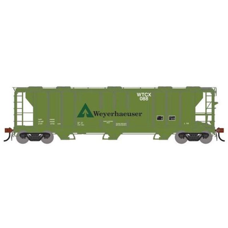 Athearn Genesis G1275 HO Scale PS-2 2893 Covered Hopper Weyerhaeuser WTCX 088