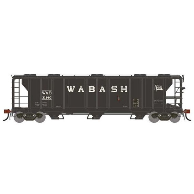 Athearn Genesis G1280 HO Scale PS-2 2893 Covered Hopper Wabash WAB Primed for Grime 31140