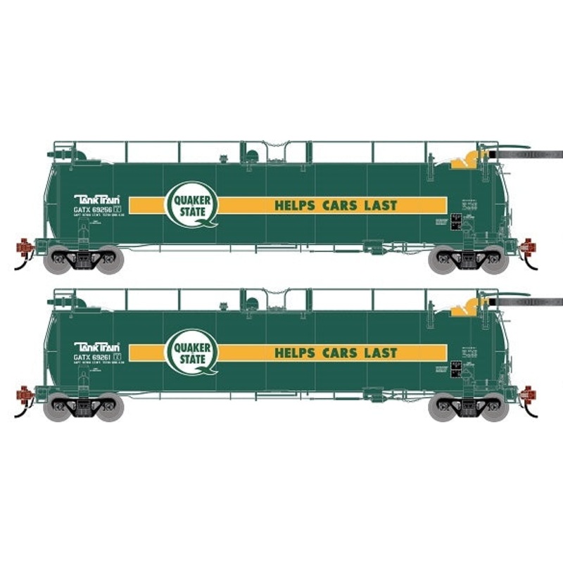 Athearn Genesis G1336 HO Scale 23K TankTrain Intermediate Quaker State GATX 2-Pack #3