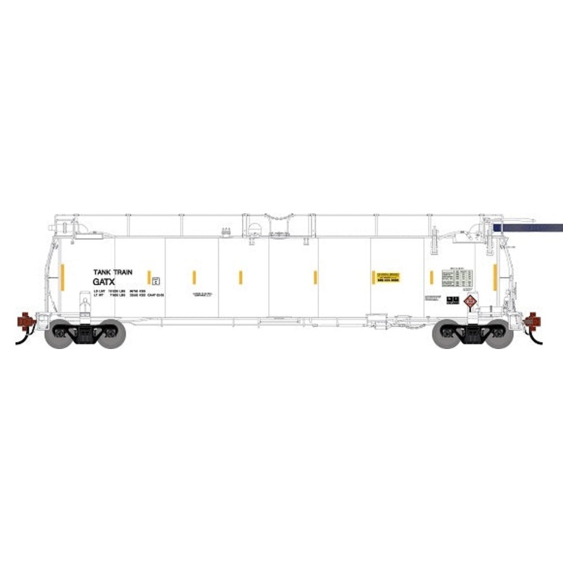 Athearn Genesis G1339 HO Scale 23K TankTrain Intermediate GATX White Unnumbered