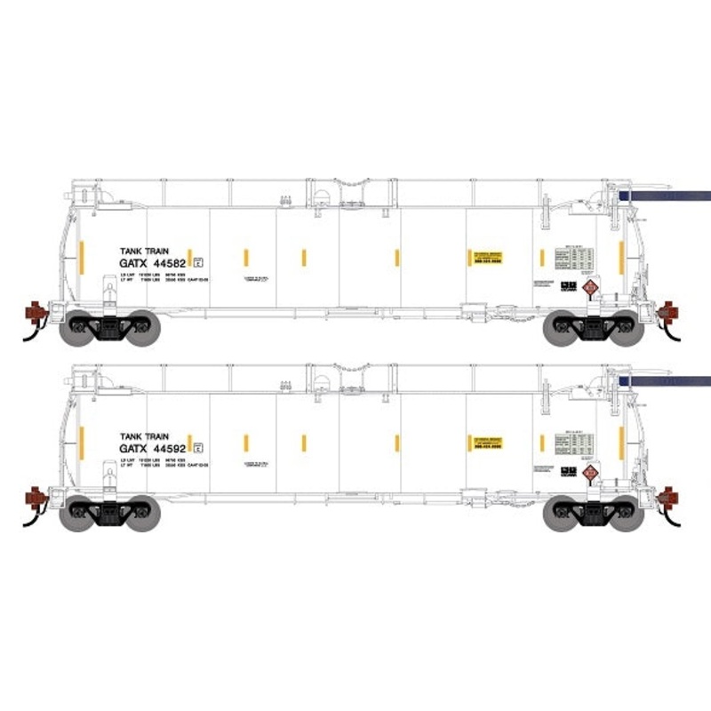 Athearn Genesis G1341 HO Scale 23K TankTrain Intermediate GATX White 2-Pack #1