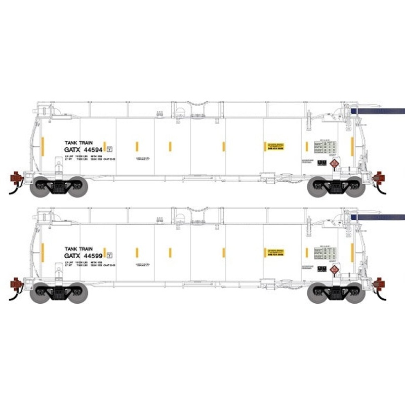 Athearn Genesis G1343 HO Scale 23K TankTrain Intermediate GATX White 2-Pack #3