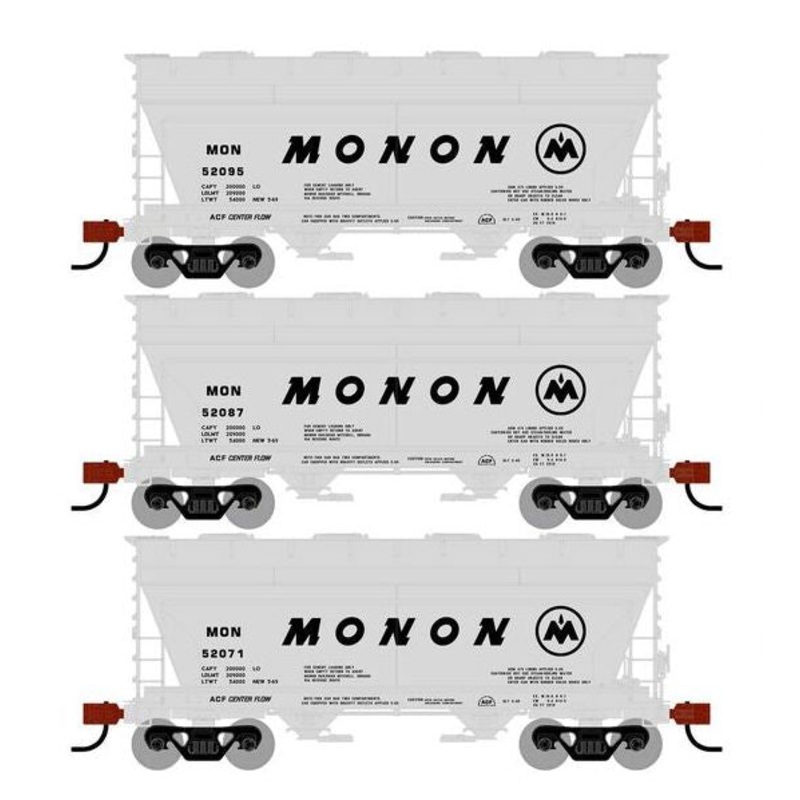Athearn RTR 1688 HO Scale ACF 2970 Covered Hopper Monon 3-Pack