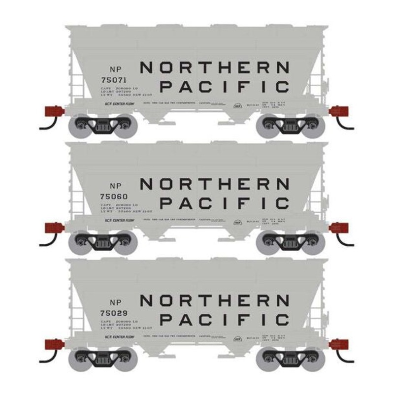 Athearn RTR 1691 HO Scale ACF 2970 Covered Hopper Northern Pacific NP 3-Pack