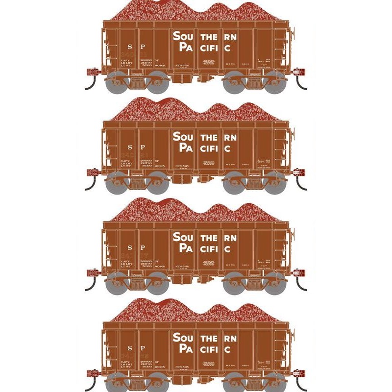 Athearn RTR 1696 HO Scale 26' Ore Car High Side w/Load Southern Pacific SP 4-Pack #1