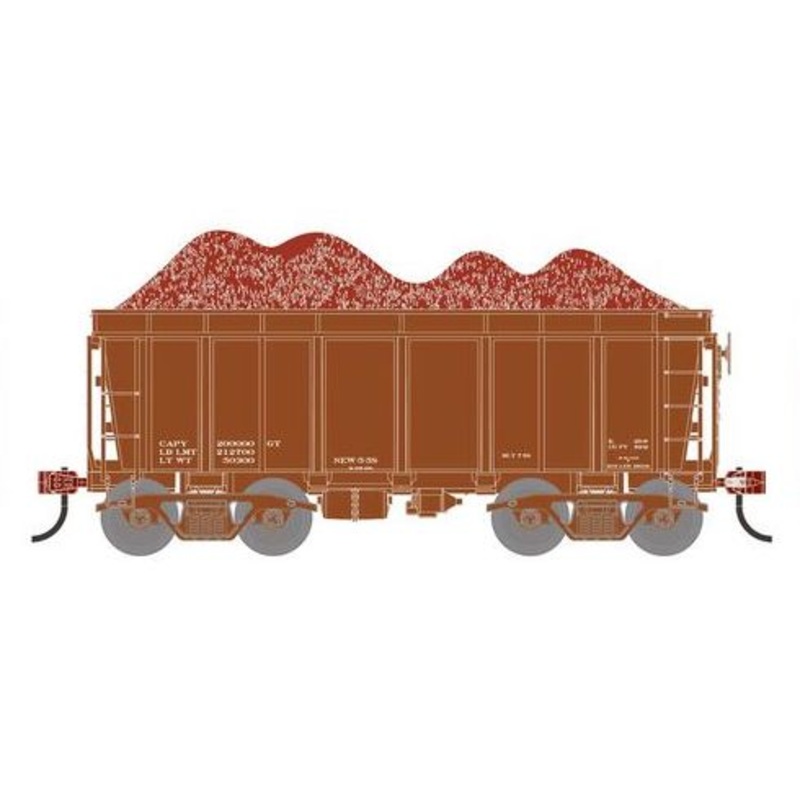 Athearn RTR 1716 HO Scale 26' Ore Car High Side w/Load Data Only Brown