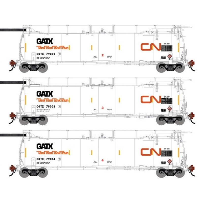 Athearn Genesis G1320 HO Scale 23K TankTrain Intermediate Canadian National GCTX 3-Pack #1