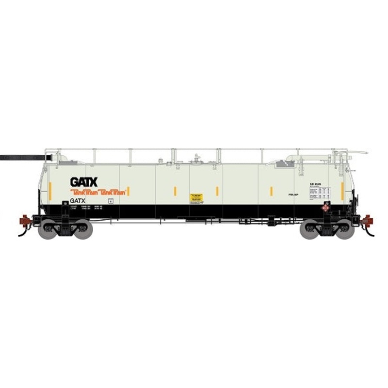 Athearn Genesis G1325 HO Scale 23K TankTrain Intermediate GATX White/Black Unnumbered