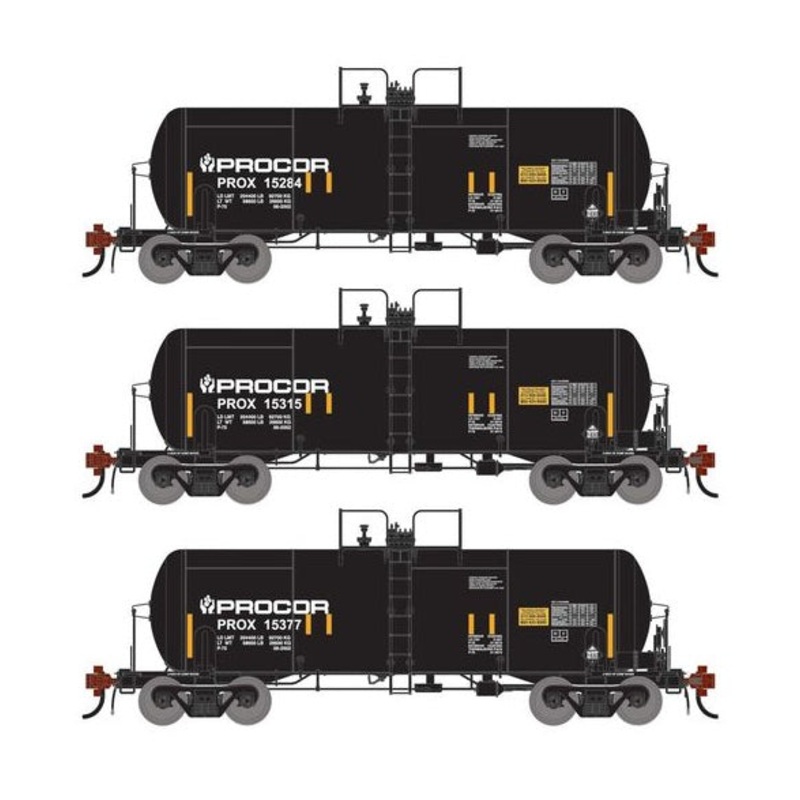 Athearn Genesis G1429 HO Scale 13K Gallon Acid Tank Car Procor PROX 3-Pack