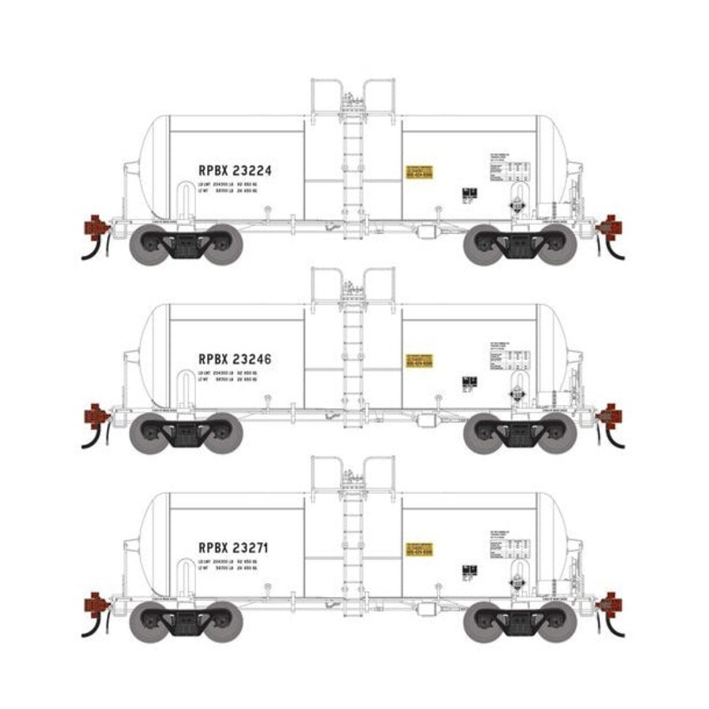 Athearn Genesis G1437 HO Scale 13K Gallon Acid Tank Car Rhodia RPBX 3-Pack