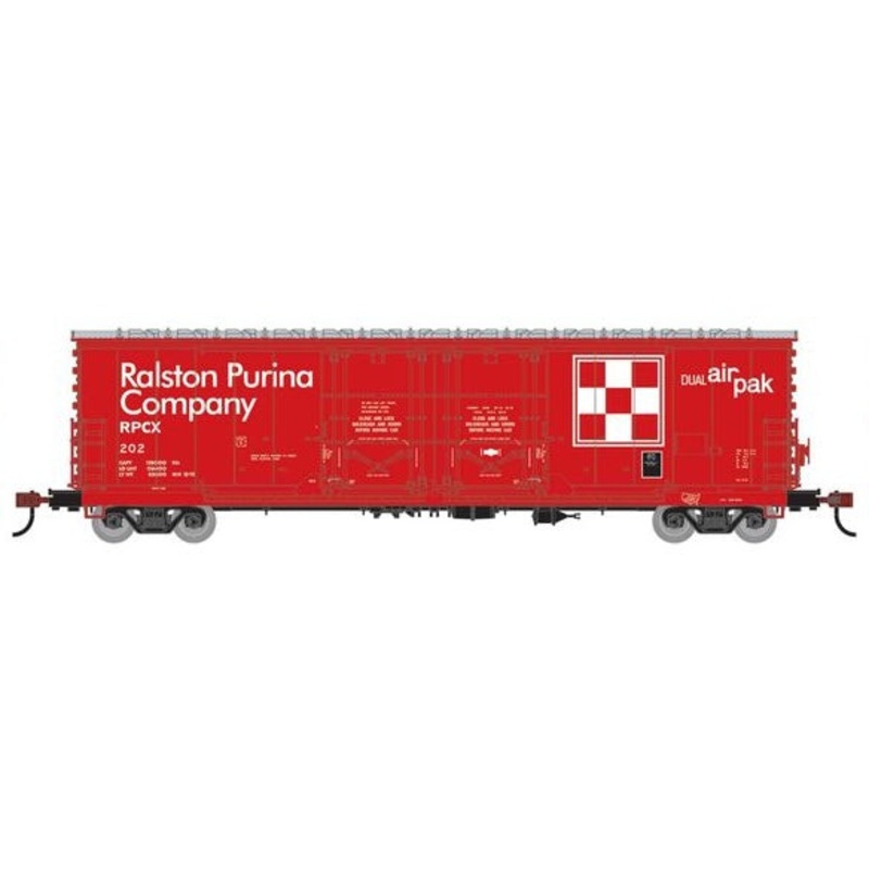 Athearn RTR 1844 HO Scale 50' Evans Double Door Boxcar Ralston Purina RPCX 202