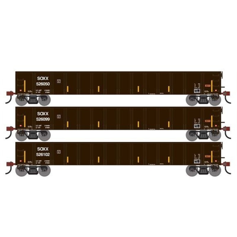 Athearn RTR 1867 HO Scale 52' Mill Gondola SMBC Rail Services SOXX 3-Pack