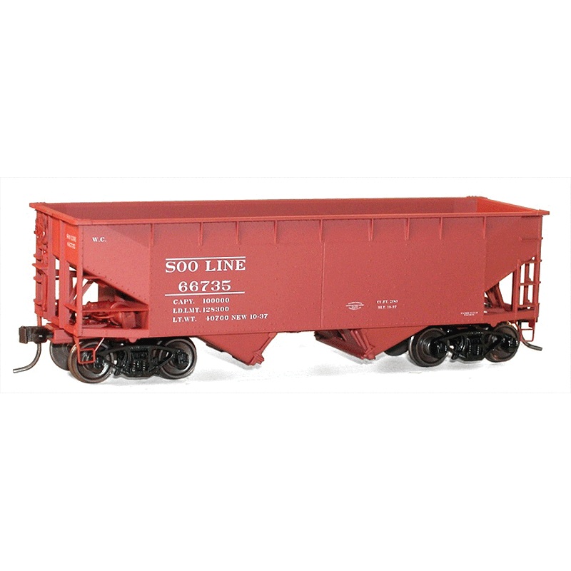Accurail 7722 HO Scale 50 Ton Offset Side Twin Hopper Kit SOO Line - NOS