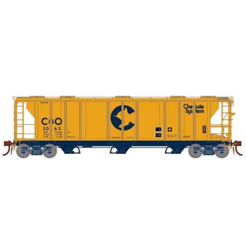 Athearn Genesis G73613 HO Scale PS-2 2893 Covered Hopper Chessie C&O 2063