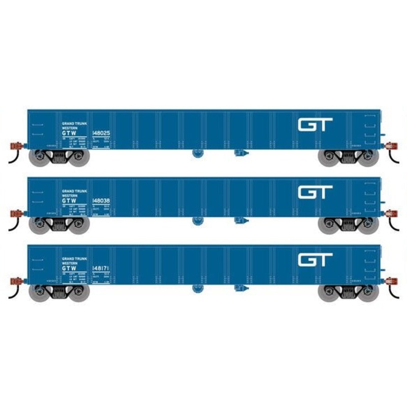 Athearn RTR 1989 HO Scale 52' Mill Gondola Grand Trunk Western GTW 3-Pack