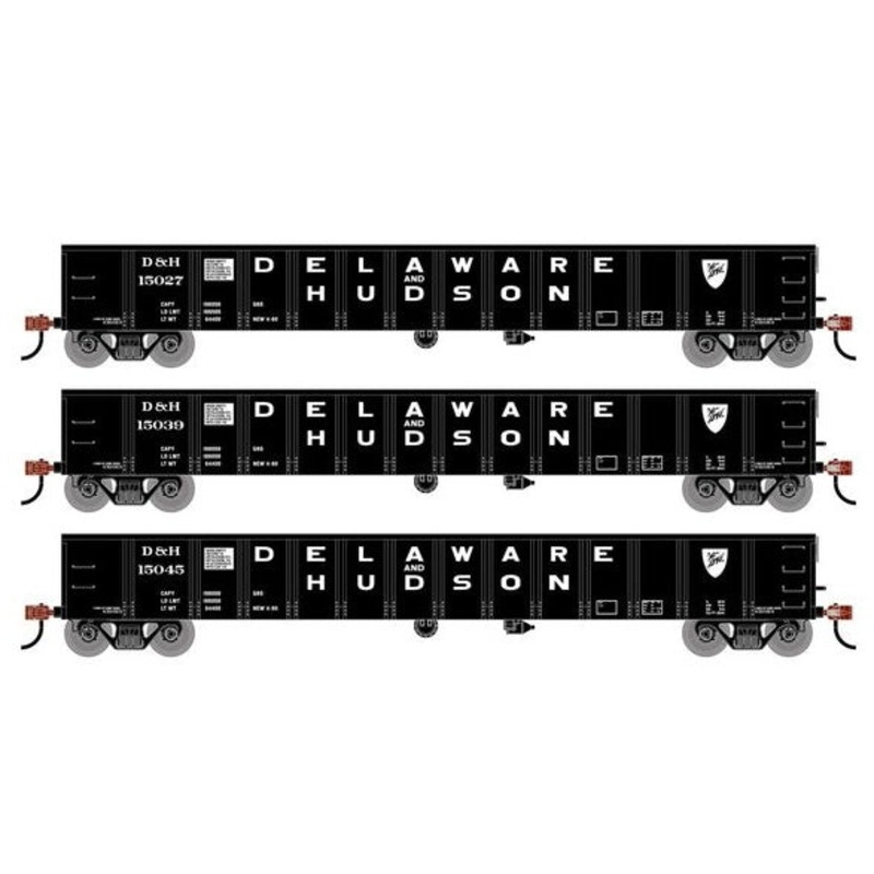 Athearn RTR 1995 HO Scale 52' Mill Gondola Delaware & Hudson D&H 3-Pack
