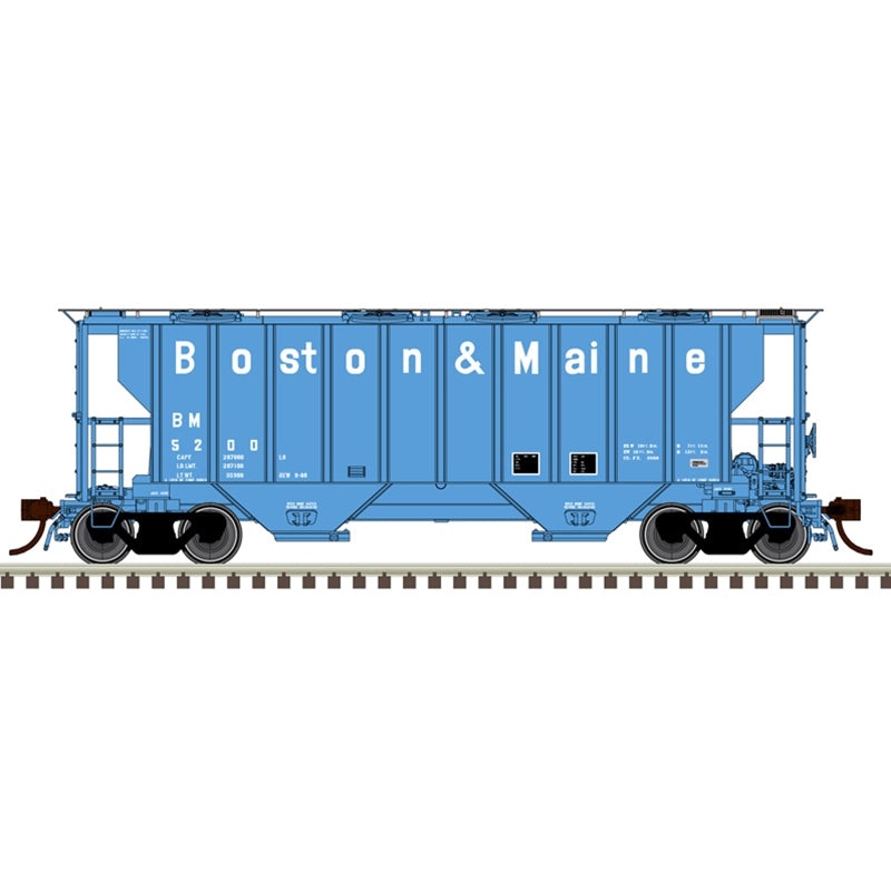 Atlas Master Plus 20007115 HO Scale Portec 3000 Covered Hopper Boston & Maine B&M 5200