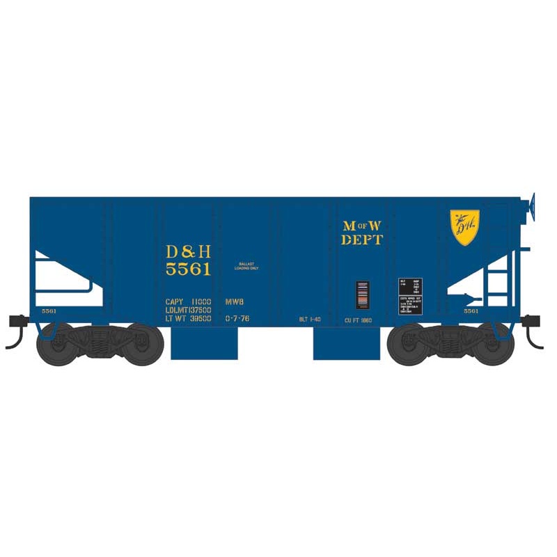 Bowser 43096 HO Scale 55 Ton Ballast Car with Side Chutes Delaware & Hudson D&H 5684