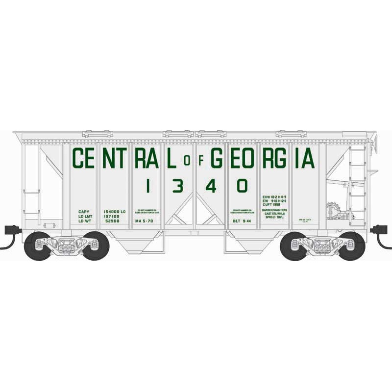 Bowser 43250 HO Scale H34 Covered Hopper Central of Georgia CofG 1340