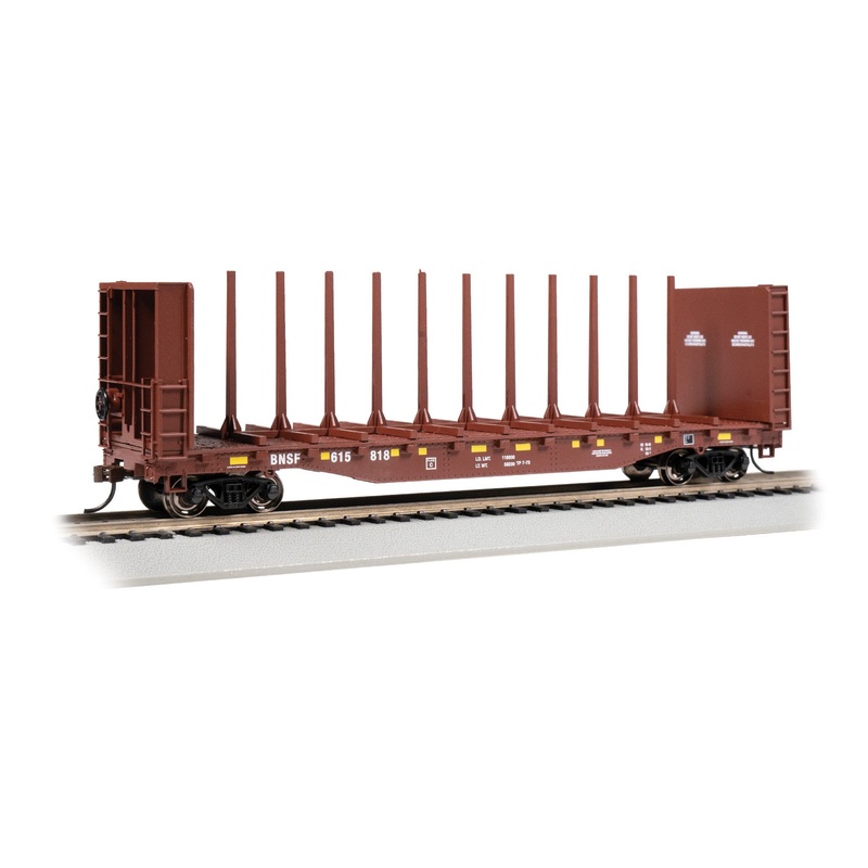 Bachmann 12905 HO Scale 52' Bulkhead Flatcar BNSF 615818