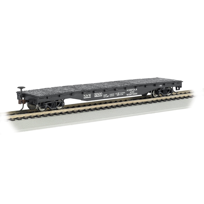 Bachmann 17342 HO Scale 52' Flatcar Norfolk & Western N&W
