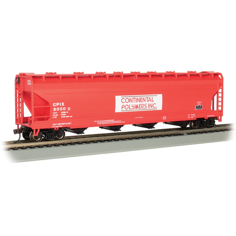 Bachmann 17510 HO Scale 56' ACF Centerflow Covered Hopper Continental Polymers CPIX 3000