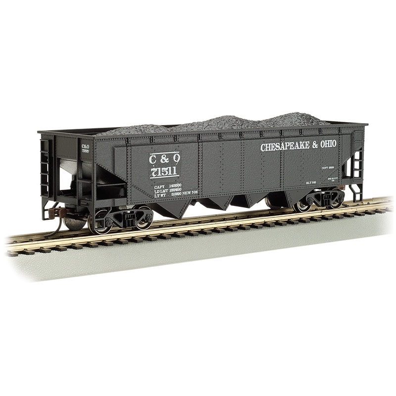 Bachmann 17605 HO Scale 40' 4 Bay Open Hopper with Coal Load Chesapeake & Ohio C&O 71511