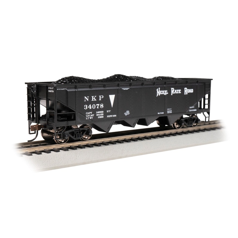 Bachmann 17623 HO Scale 40' 4 Bay Open Hopper with Coal Load Nickel Plate Road NKP 34078