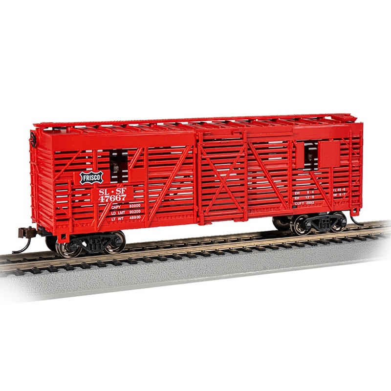 Bachmann 19712 HO Scale 40' Animated Stock Car with Cattle Frisco SLSF 47667
